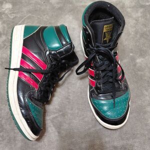 Adidas Top Ten Sneaker Shoes Mens Size 9 Black Green Patent Leather FX7874